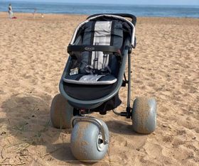 Debug baby buggy on the beach