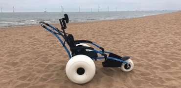 Hippocampe wheelchair on Balmedie beach